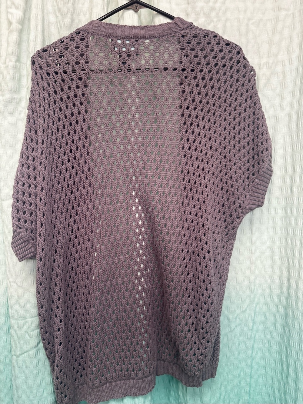 Cynthia Rowley Open-Weave Dusty Lavender Cardigan